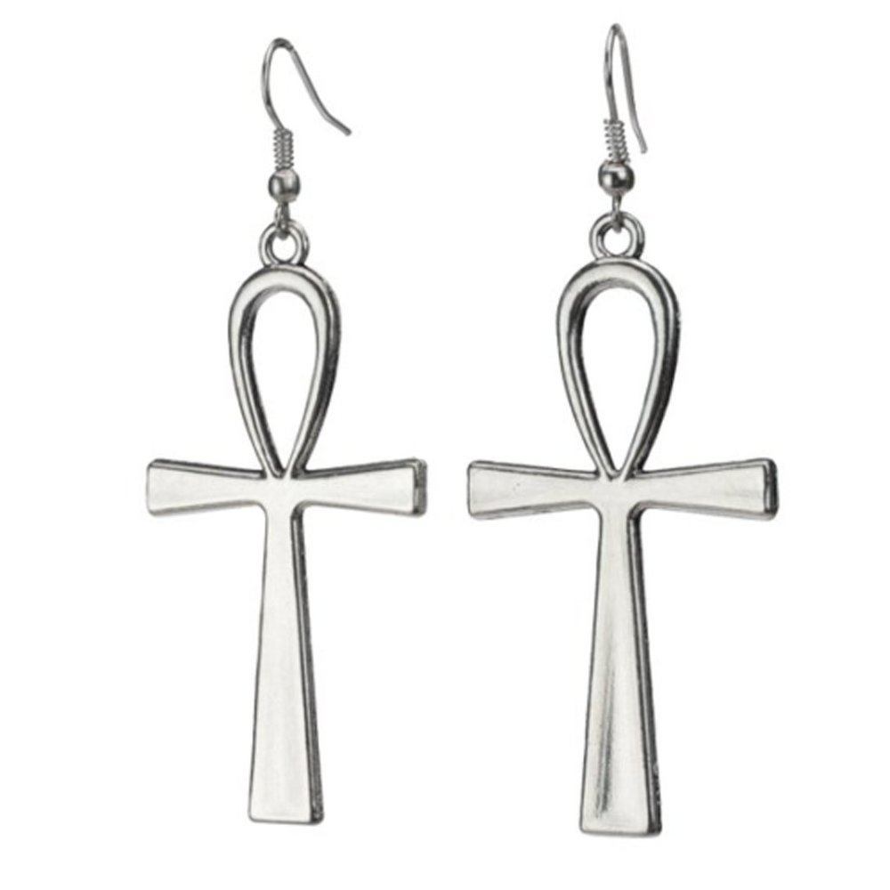 Ankh Silver Earrings - Picture 2 of 3
